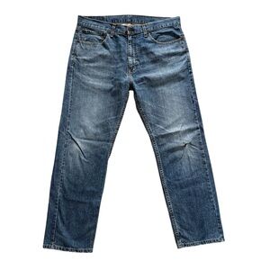 Levi’s 505 Straight Leg Classic Ripped Knee Cotton Blue Jeans Men’s Size 36 x 30